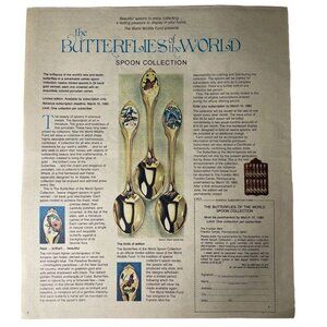 1980 The Butterflies Of The World Spoon Collection Franklin Mint Ad Print Full P